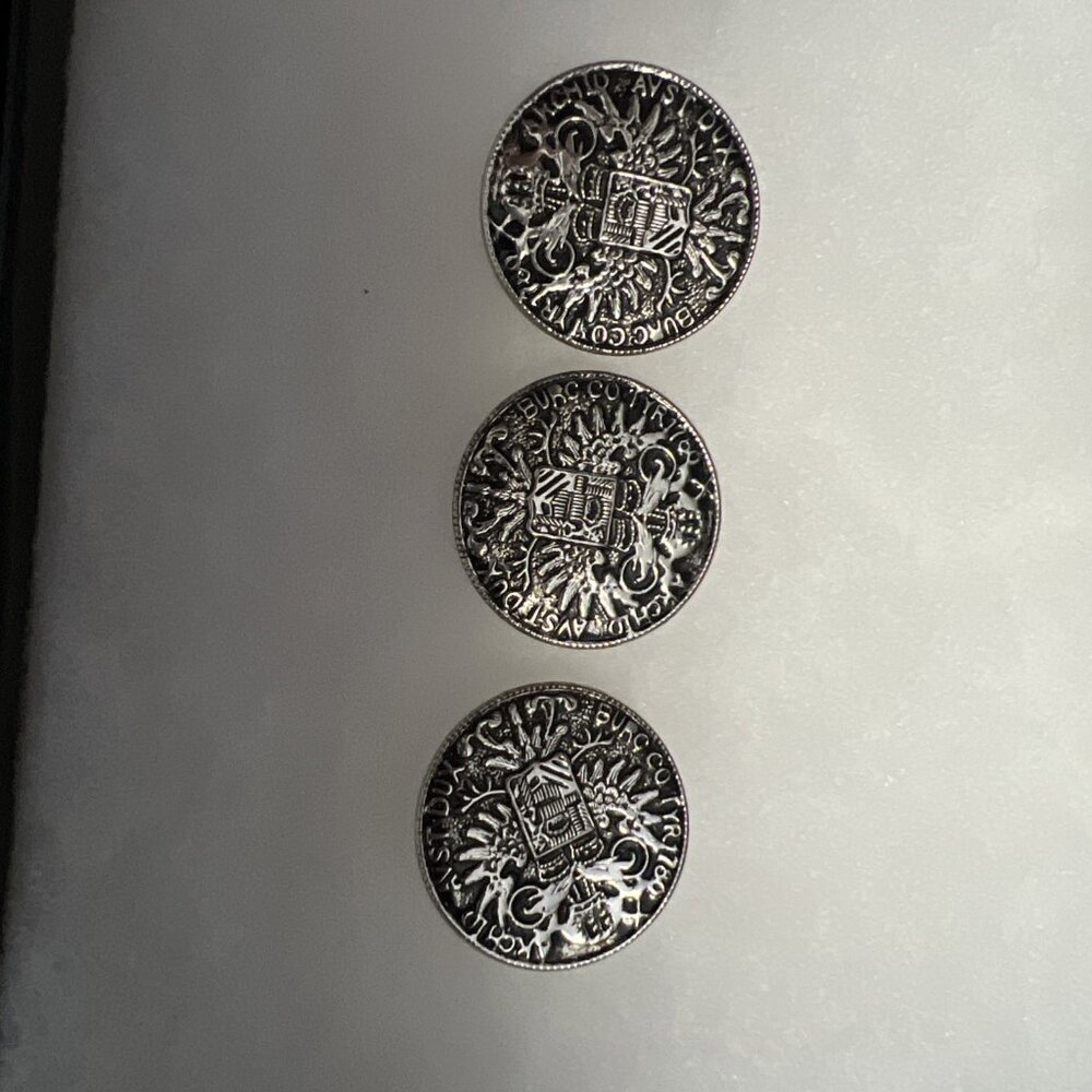 Lot Of 3 Burg Co Tyr 1780 X Archid Plastic BUTTON M Theresia Austria Coin Replic